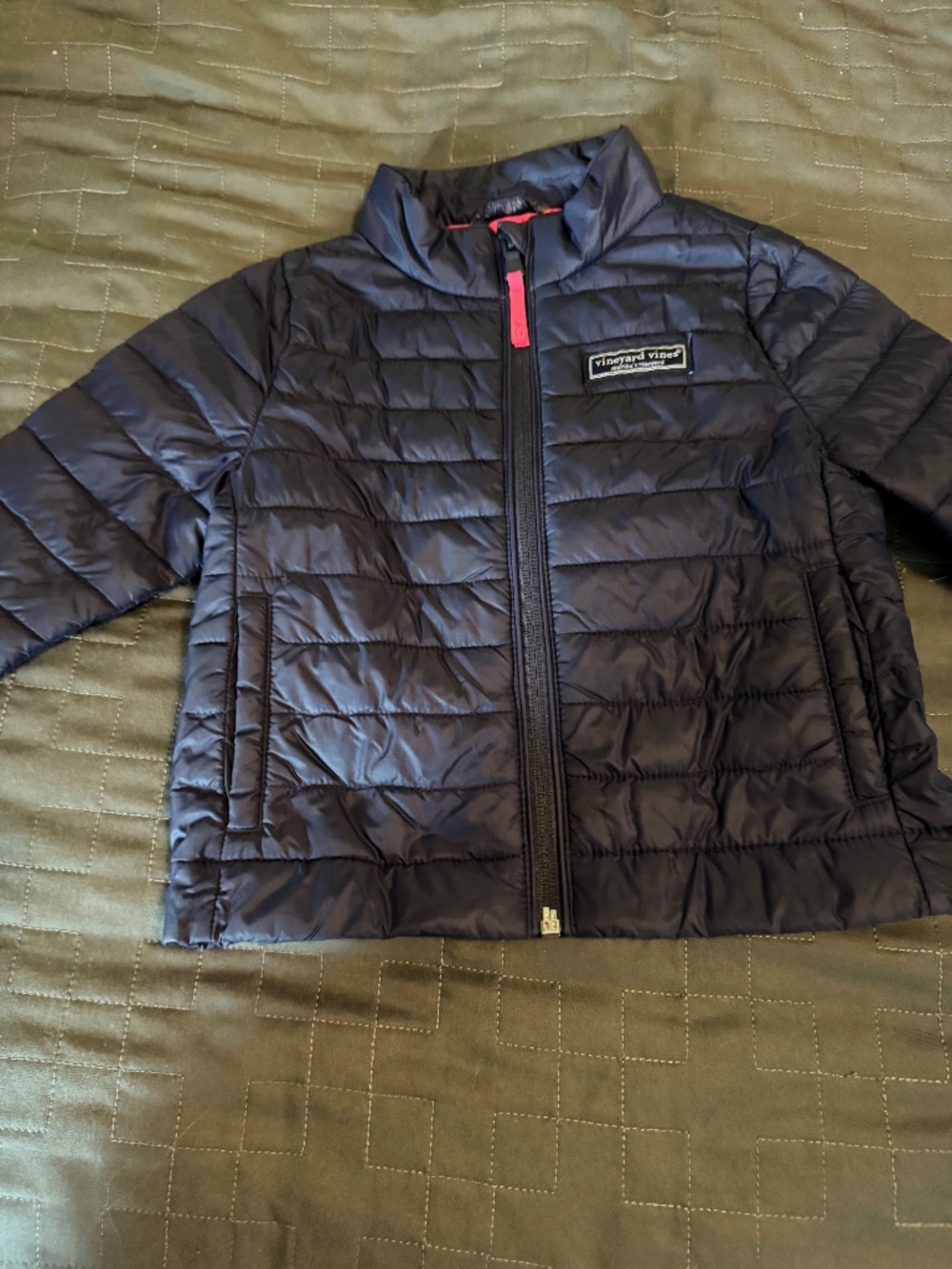 2t vineyard vibes navy blue puffer coat
